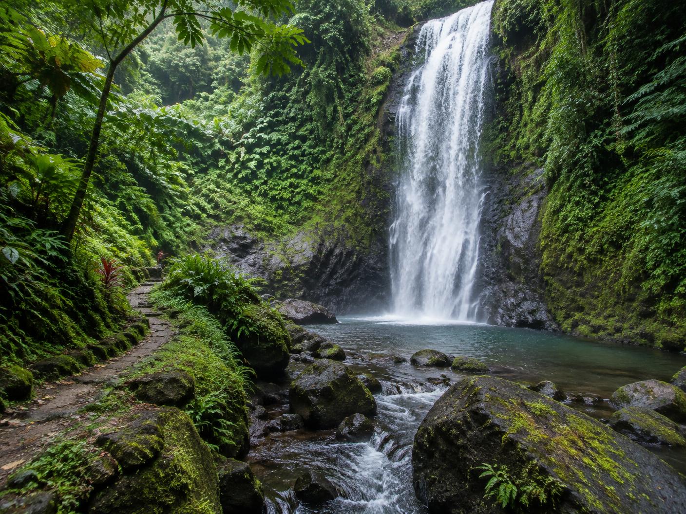 A forest waterfall in North Bali